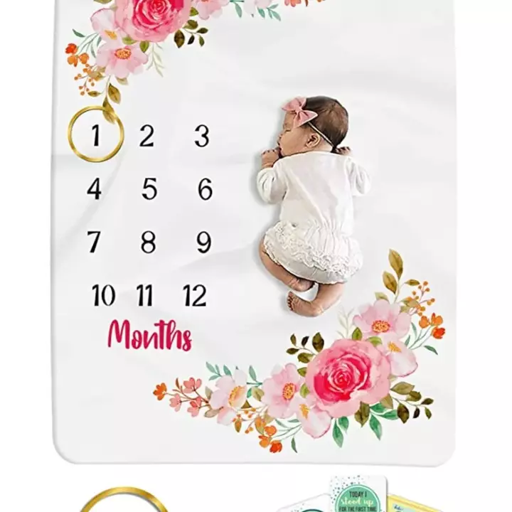 Baby Monthly Blanket 1 to 12 Month Best For New Born Baby Photoshoot  uploaded by SANGANI ENTERPRISE on 12/3/2022