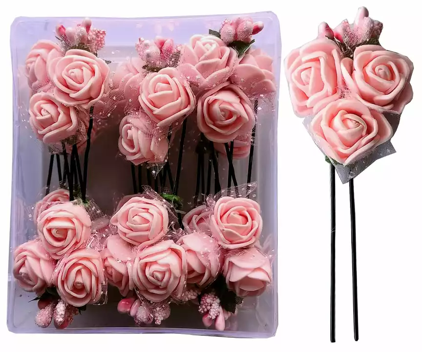 Product image with ID: three-foam-flower-one-pollen-juda-hair-pins-peach-color-05b42f00
