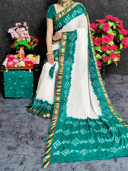 Bandhani saree uploaded by HEER TIMES on 12/3/2022