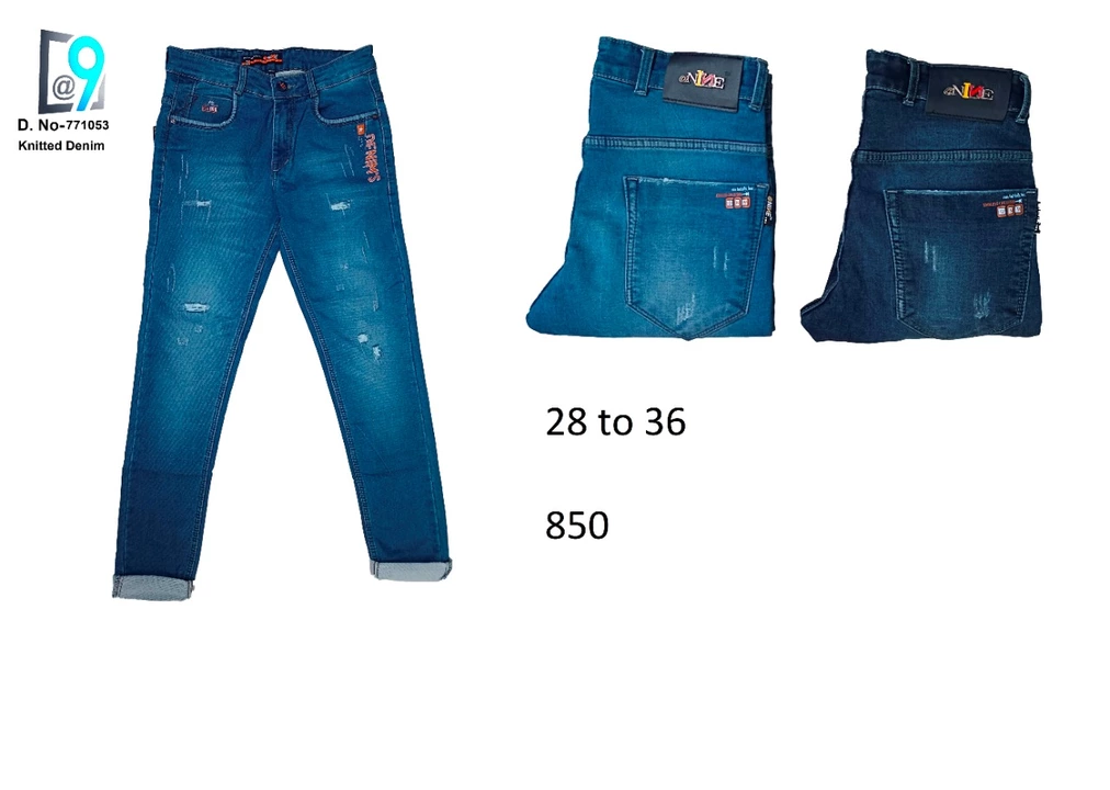 @Nine Knitted Denim Ankle Fit Torn Jeans for men  uploaded by BLACK DERBY on 12/3/2022