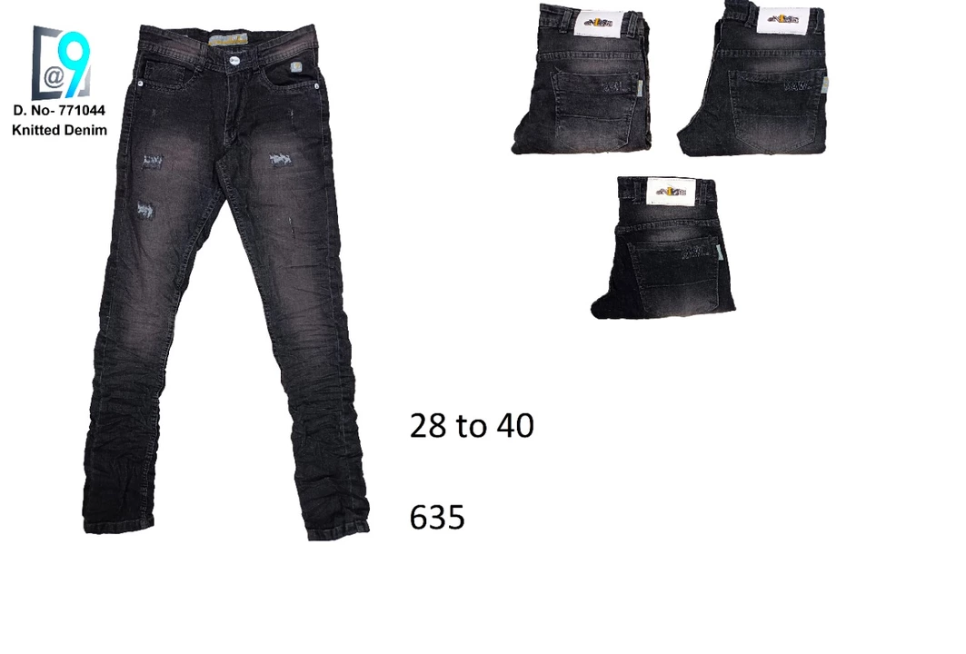 @Nine Knitted Denim Ankle Fit Torn Jeans for men (771044C1to3) uploaded by BLACK DERBY on 12/3/2022