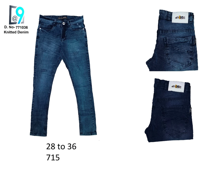 @Nine Knitted Denim Ankle Fit Jeans for men (771036C1to2) uploaded by BLACK DERBY on 12/3/2022