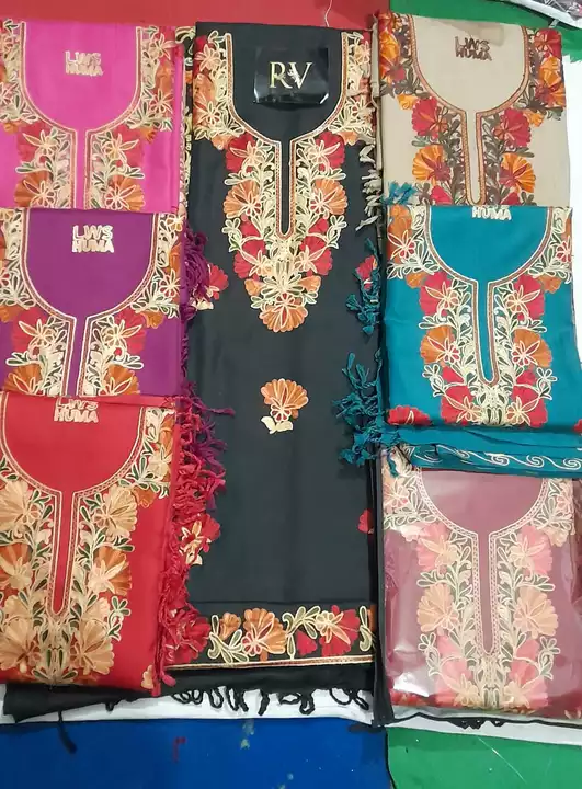 Wool embroidery salwar suits at wholesale prices  uploaded by Rv Products on 12/3/2022