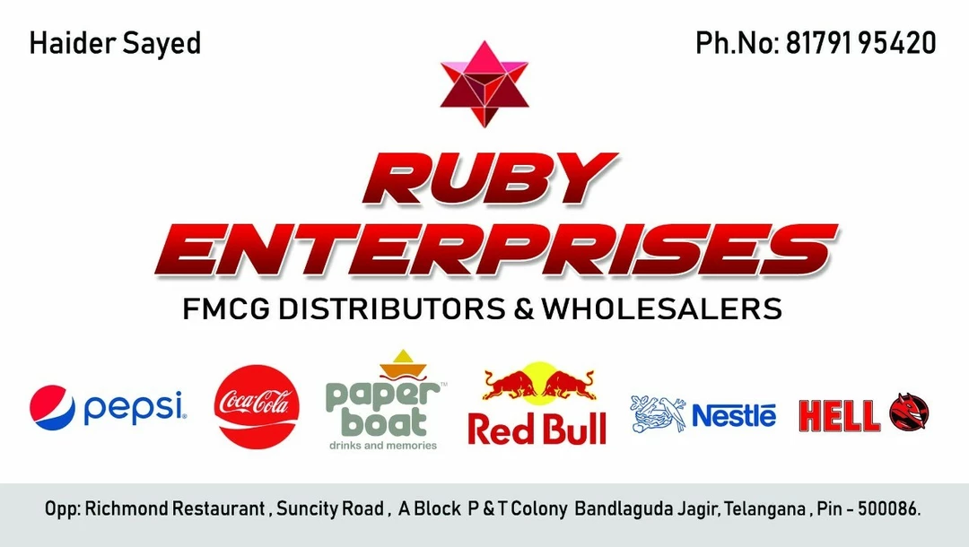Visiting card store images of Ruby
