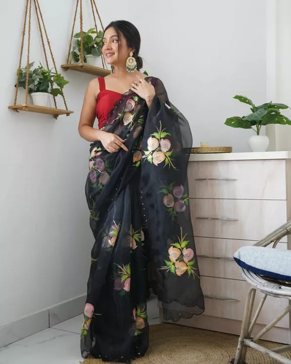 Organza saree  uploaded by business on 12/4/2022