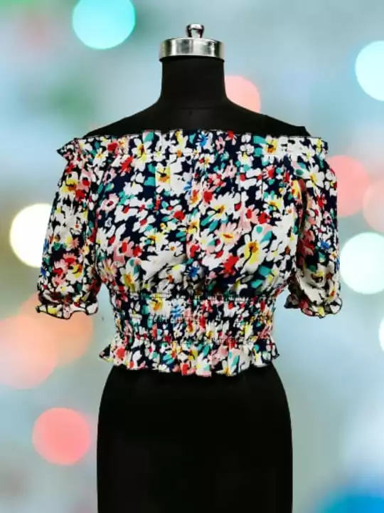 Multicolour floral printed Georgette Crop top for Girls & women  uploaded by business on 12/4/2022
