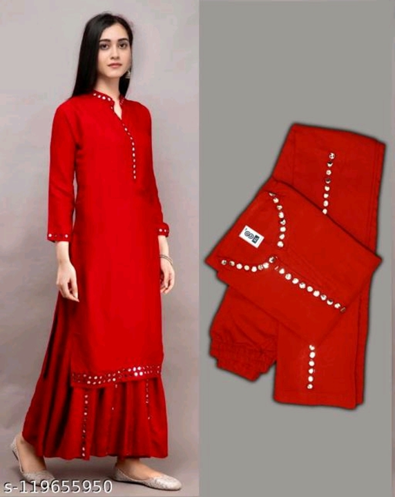 Rayon Kurta set for women latest design  uploaded by Shri Ram fashion on 12/4/2022