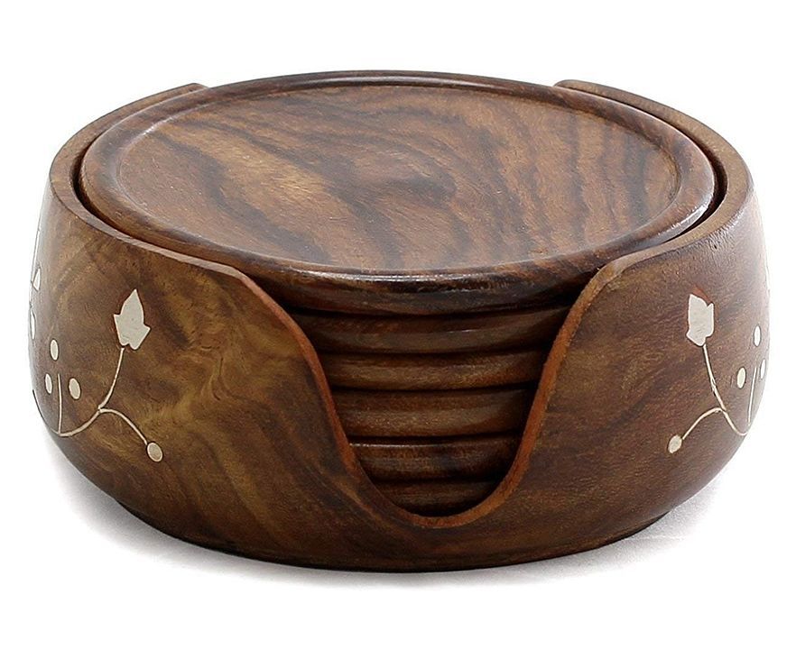 Real Handmade- Wooden Lotus Shape Cup Coasters.  uploaded by business on 1/28/2021