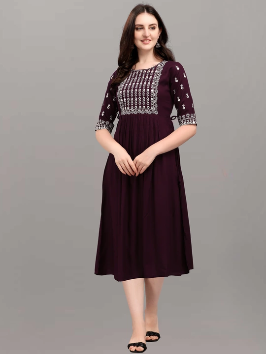 Women rayon embroidered dress uploaded by FABURA on 12/4/2022