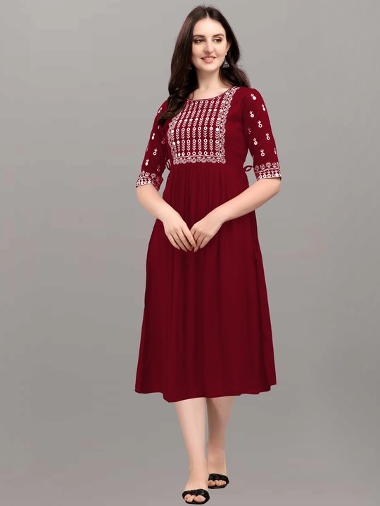 Women rayon embroidered dress uploaded by business on 12/4/2022