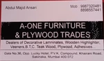 Business logo of A one furniture and plywood traders