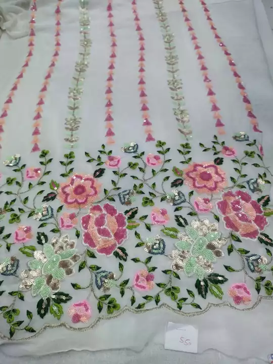 Viscose Georgette Embroidery  uploaded by Shri jawahar Textiles on 12/4/2022
