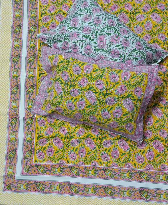 Handblock print king size bedsheets uploaded by Dikrati traders on 12/5/2022