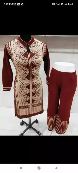 Woolan kurti plazo set uploaded by Shital fashion on 12/5/2022