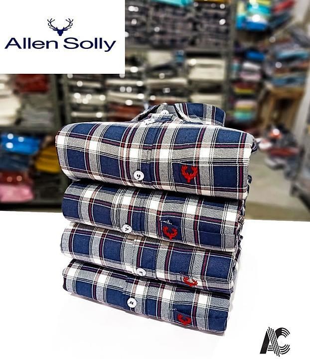 😍😍😍😍😍😍😍😍

*Brand ALLEN SOLLY*

 *CHECK SHIRTS*

  *3 awesome colours*

     *7A QUALITY*

   uploaded by business on 1/29/2021