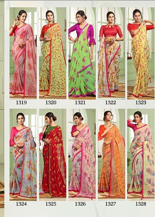 Post image catalog name Shivali vol. 3
Fabric. jeorjet. print 
pic 10