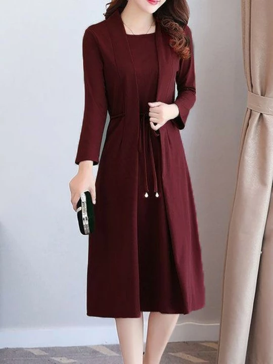 Womens Button Down Dress Summer V Neck 3/4 Sleeve Tie Waist Business Casual Work Mini Shirt Dresses uploaded by NSS fashion designer on 12/5/2022