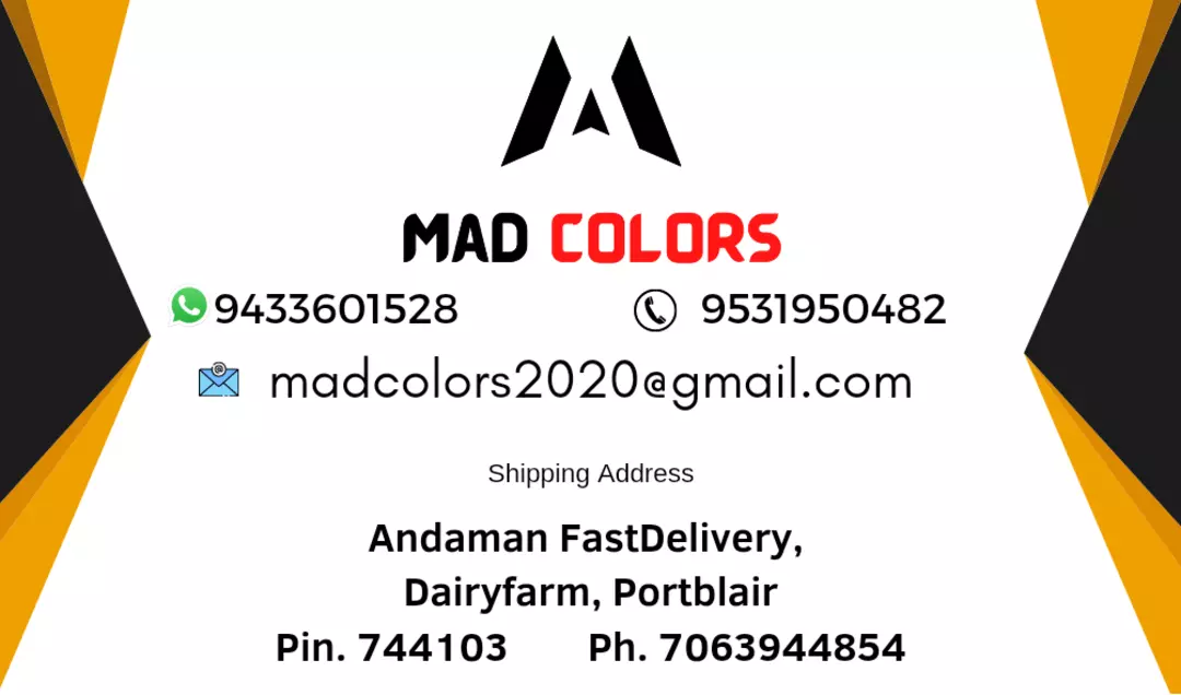 Visiting card store images of Mad Colors