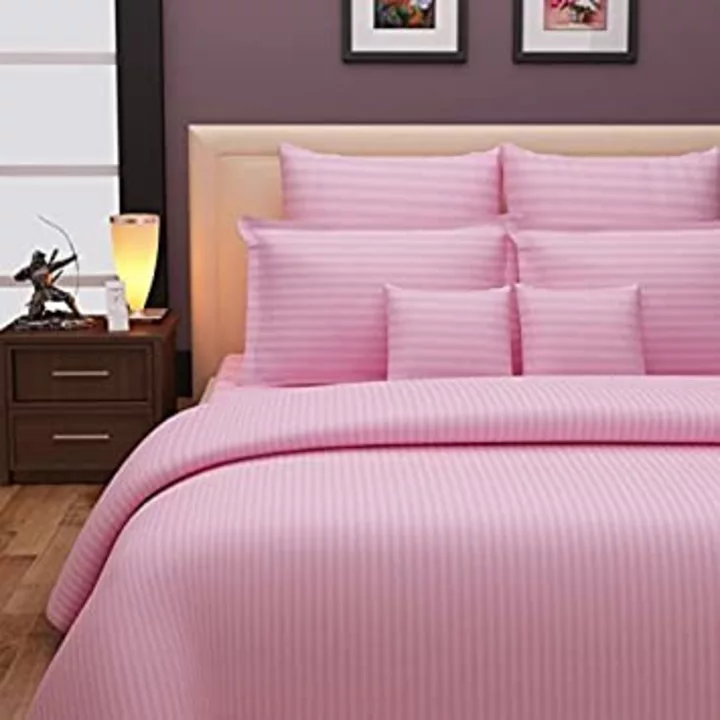 Love you zindagi - 100% Cotton Dyed Satin Stripe Bedsheet Set in King Size uploaded by business on 12/6/2022