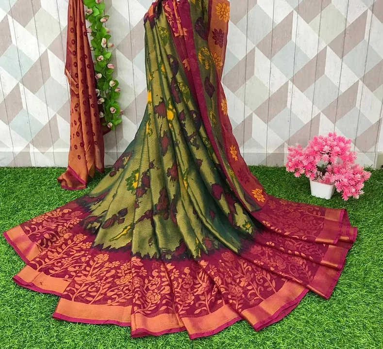 Chiffon Brasso sarees uploaded by Attari textile hub on 12/6/2022