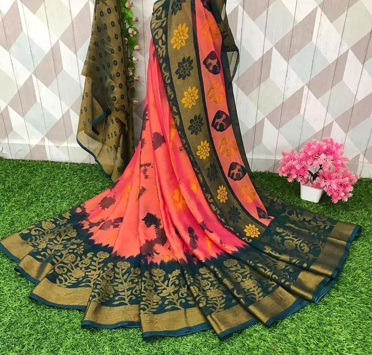 Chiffon Brasso sarees uploaded by Attari textile hub on 12/6/2022