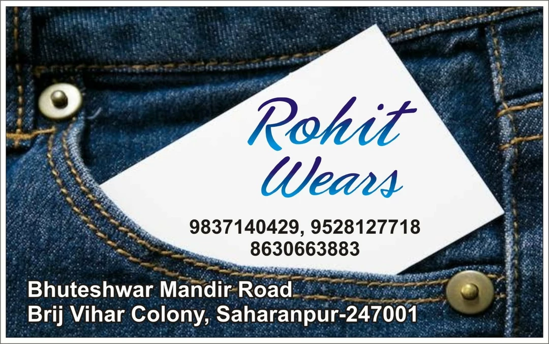 Factory Store Images of Rohit wears