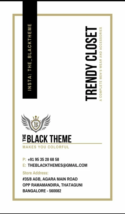 Visiting card store images of The Black theme
