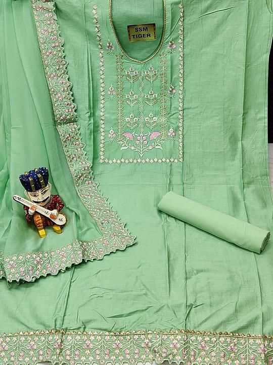 Glace cotton chudidar dress material uploaded by business on 7/3/2020