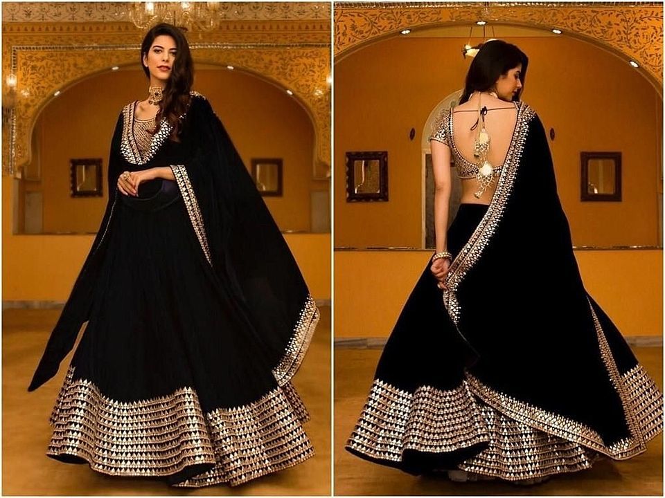 Post image *📱VE 43📱*                                                                                                                                                                         *💃🏿 Black Embroidered Attractive Party Wear Lehenga Choli  with Matching Color unstiched blouse. It contained the Embroidered work with inner. The Lehenga can be customized up to bust size 44", Lehenga Length 48", Waist size 38", and Dupatta size 2.5 Mtr..💃🏿*
Colour            : Black
Lehnga Fabric : New Malay silk Material 
Lehnga Work  : Embroidary Work
Blouse Fabric  : New Malay silk material 
Blouse Work   : Embroidary Work Bodar
Duppta Fabric : Net With Moti work 
Look              : Designer
Stitching        : Semi Stitched
Color of the actual product may slightly vary from the image.

*🕴🏻Price:-1299/-🤳🏻*
BULK STOKE AVAILABLE 
FOR WEBSITE MUST Be WELCOME
                                                                                                                                                                
*🔝Quality ki  Gurrenty✍🏿*
 🙏PLs BOOK ORDER NOW🙏

MY WHATSAPP NUMBER-8460944894