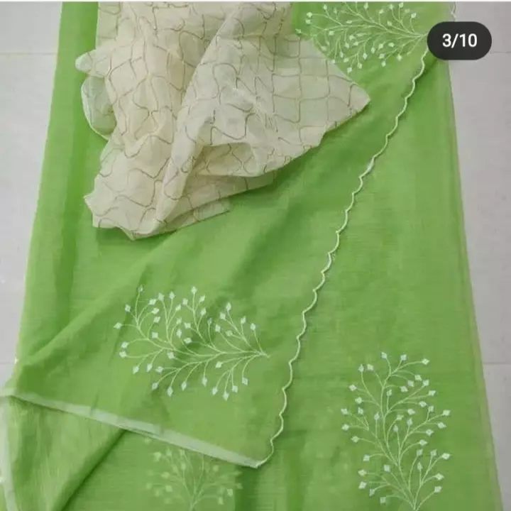 Kota doria embroidery saree with blouse  uploaded by business on 12/7/2022