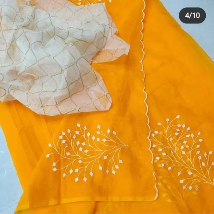 Kota doria embroidery saree with blouse  uploaded by Kota saree & dress material  on 12/7/2022