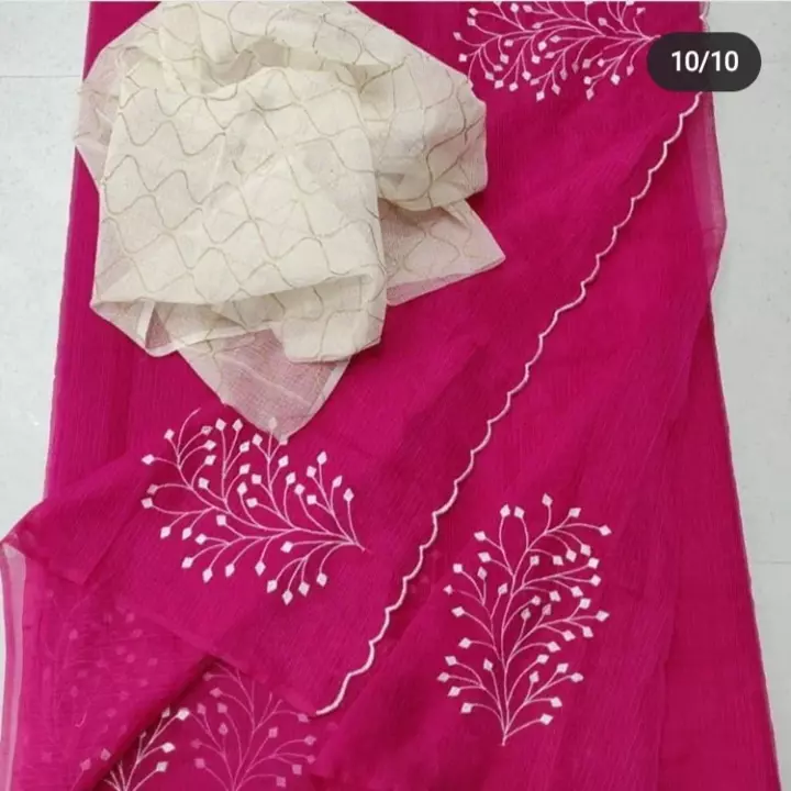 Product image with price: Rs. 850, ID: kota-doria-embroidery-saree-with-blouse-f5065a25