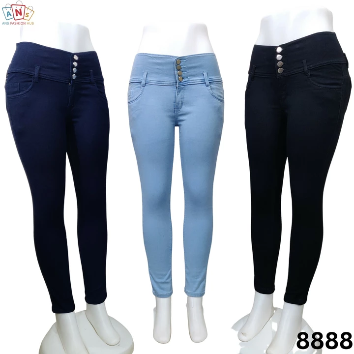 Post image Four Button High Waist Basic Jeans 8888 in TFO Fabric

*Model No.:-* 8888
*Sizes/Set:-*
Women:- 28-28-30-30-32 *(₹460/piece)*
*Piece/Set:-* 5
*Fabric:-* TFO
*Colour:-* Black/Blue/Ice
*Brand:-* Lesson Jeans

(1 Set = 1 Colour)
