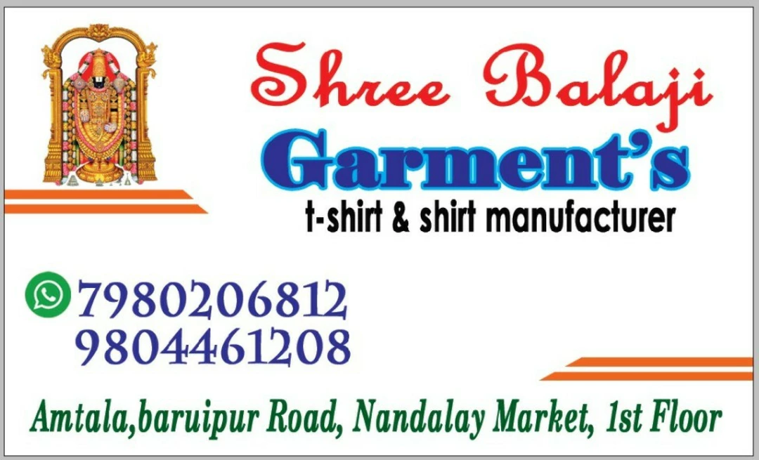 Visiting card store images of Shree Balaji Garments