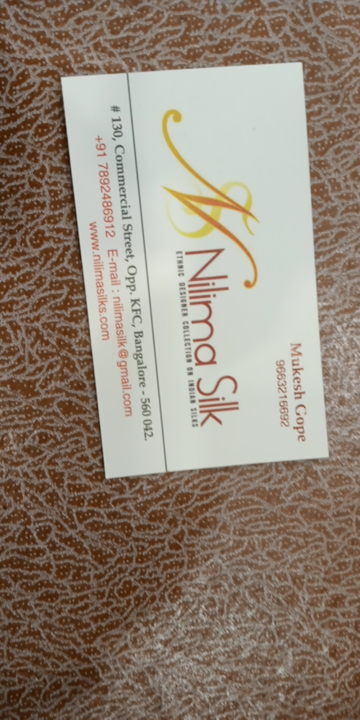 Visiting card store images of Nilima silk