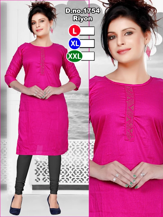 Designer Rayon kurties Rate ;95/_  Size ; Xl uploaded by Ridhi Sidhi Creation 9512733183 on 12/7/2022
