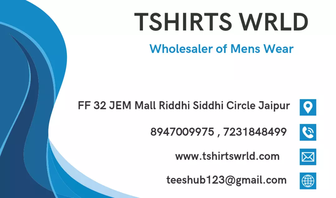 Visiting card store images of Tshirtswrld
