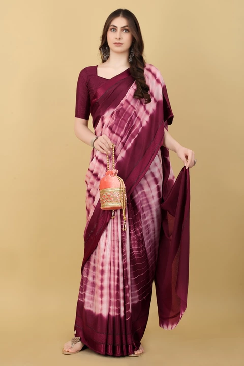 Latest chinnon Dobby &satin border Fabric weaving saree uploaded by Dhanajay creation pvt Ltd  on 12/8/2022