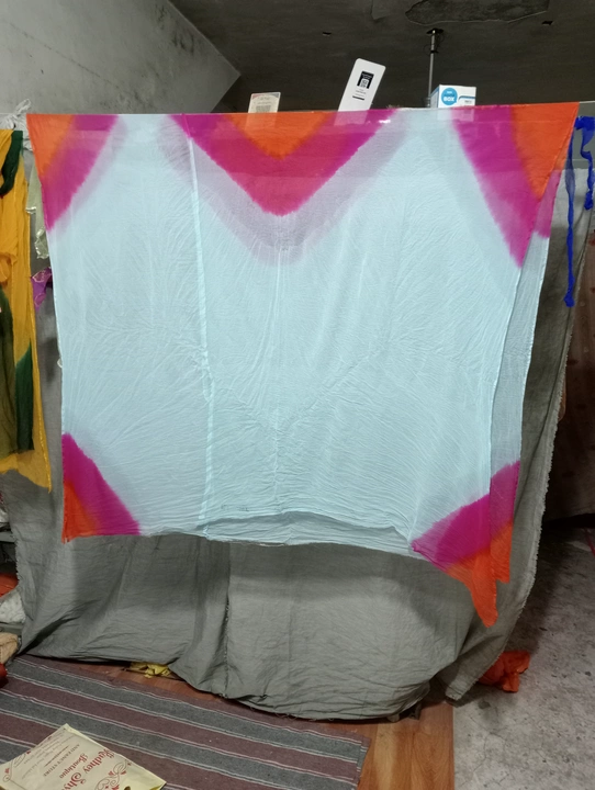 Rajputi pure Georgette odhnee  uploaded by Aslam rajputi cloth hand-dye center on 12/8/2022