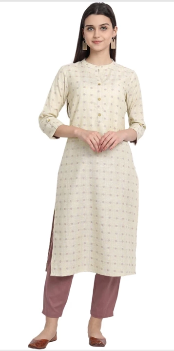 Women cotton off-white color Straight kurti  uploaded by Sarraf Garments on 12/8/2022