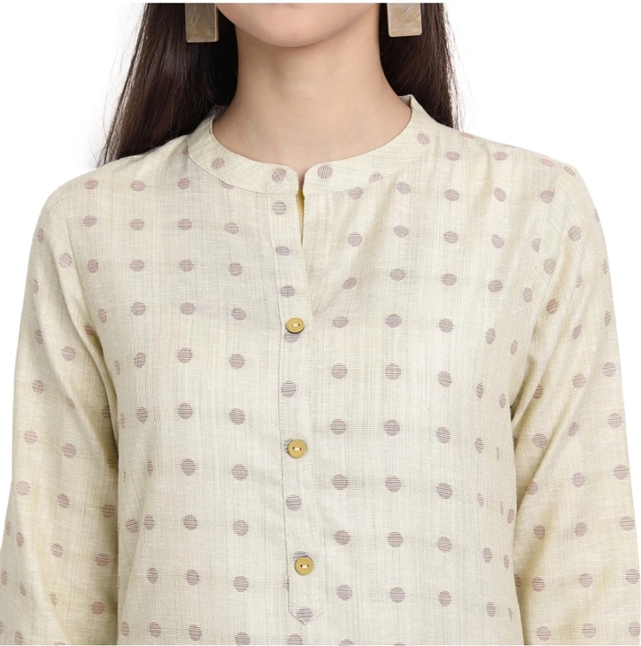 Women cotton off-white color Straight kurti  uploaded by Sarraf Garments on 12/8/2022