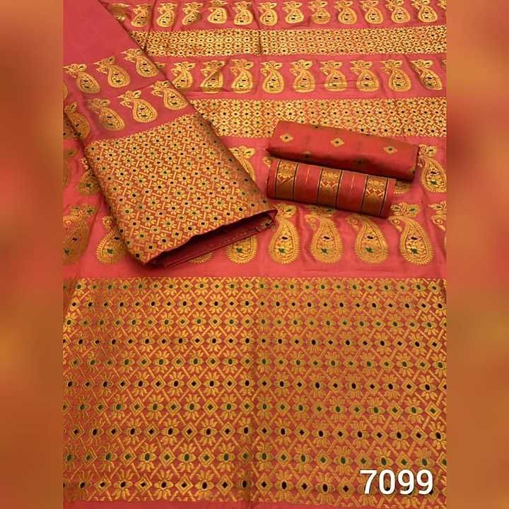 Assamese machine weaved poly silk Mekhala chador uploaded by business on 1/30/2021