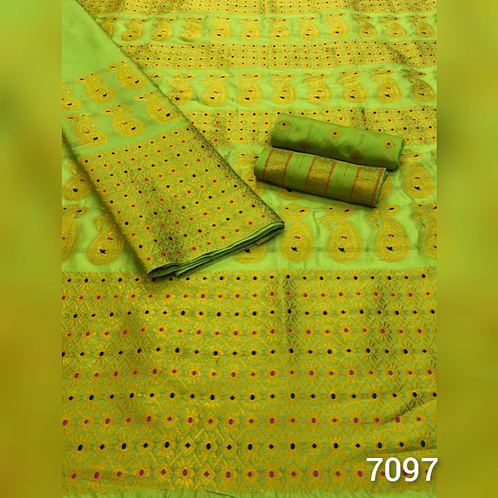 Assamese machine weaved poly silk Mekhala chador uploaded by business on 1/30/2021
