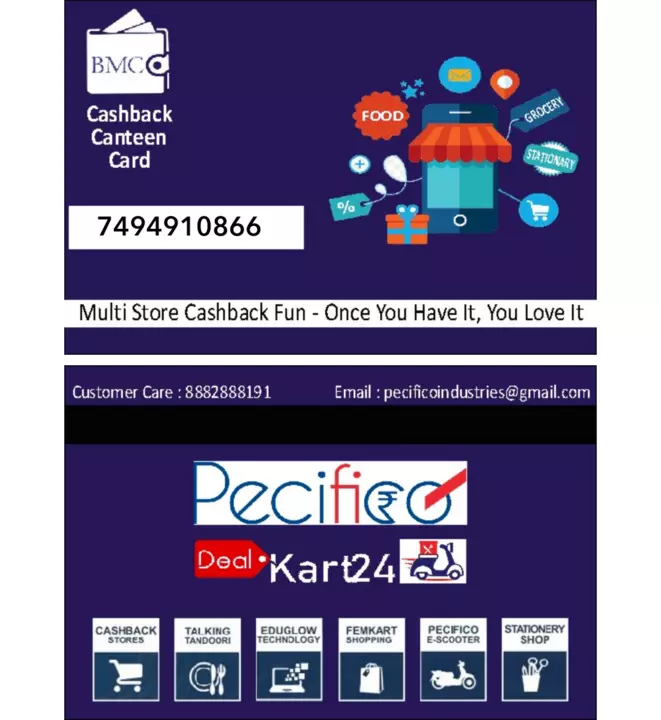 Visiting card store images of Eduglow Technology