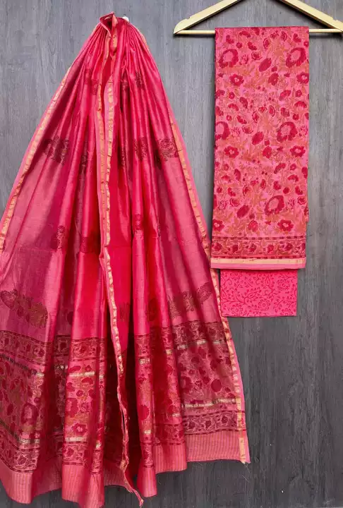 Chanderi silk Dress Material  uploaded by Bagru printers Store  on 12/8/2022