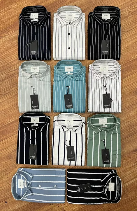 Men's Stripes Shirts for wholesale Contact: , uploaded by CR Clothing Co. on 12/8/2022