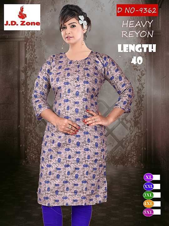 Rayon printed kurti uploaded by business on 1/30/2021