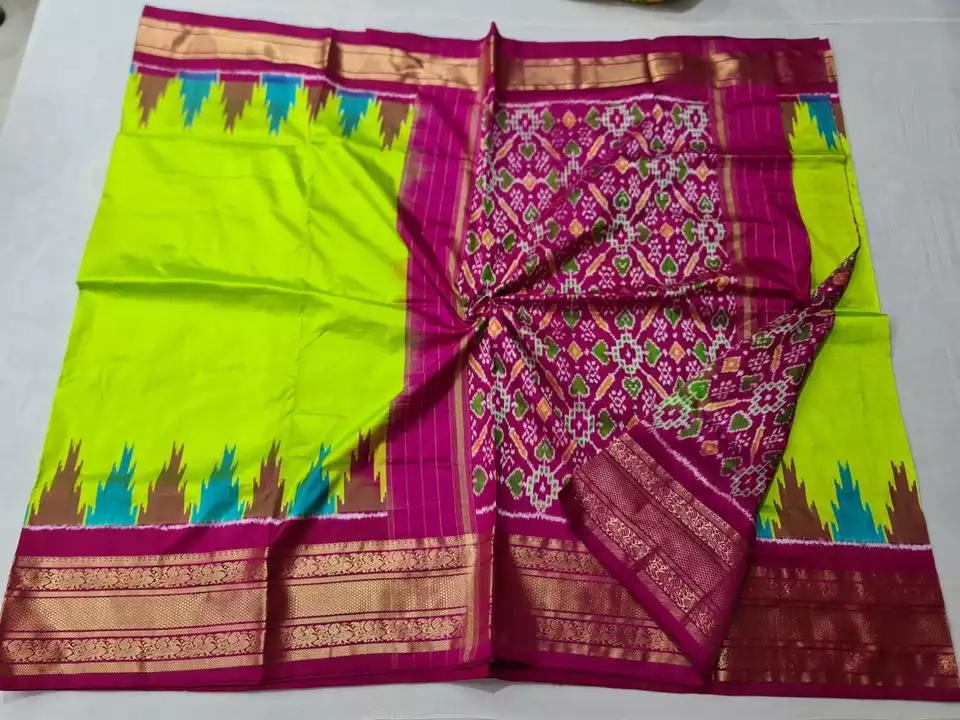 Post image I want 1-10 pieces of Saree at a total order value of 10000. I am looking for Pochampalle ikkat Handloom pure silk sarees own manufacturer handmade silk 💯 Pure silk good quality. Please send me price if you have this available.