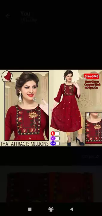 Fancy Nayra Cut Kurtis Xl Xxl 210/- & 225/- uploaded by Radha Creation , Maira sales for Readymade items on 12/8/2022