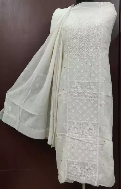 Post image 🌟 *CaSh On Delivery Available for Resellers* ✌️ *Safe, Reliable &amp; Fast Service, Must Use* 🌟

*Post 17* 

Pure Soft Mul Chanderi Dyeable
2pc Kurta Dupatta set with 2 Taar Multi Color Thread center intricate Chikankari Hand Embroidery Work Embellished with PEARL, CUTDANA &amp; SEQUINS work. 
Fit Upto 54" Chest size, Length 50" Approx. 

*Wholesale Final Price 👉 4750/-* FreeShip - For Resellers 
........................................................... 
*Retail Price 👉 5750/-* FreeShip

👉 *Pay 150/- EXTRA CHARGED BY BLUEDART COMPANY on each parcel to AVAIL THE SAFEST CASH ON DELIVERY SERVICE* 👈